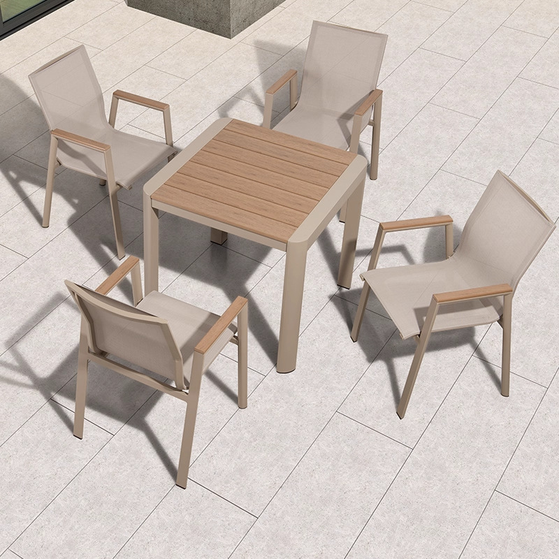 Mesa y silla al aire libre de ocio terraza al aire libre de tres piezas sillas combinadas patio terraza jardín patio telescópico