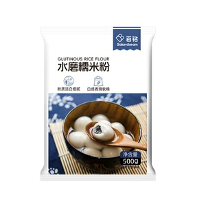 百钻 [糯米粉家用水磨糯米粉汤圆冰皮雪媚娘青团烘焙原料500g]