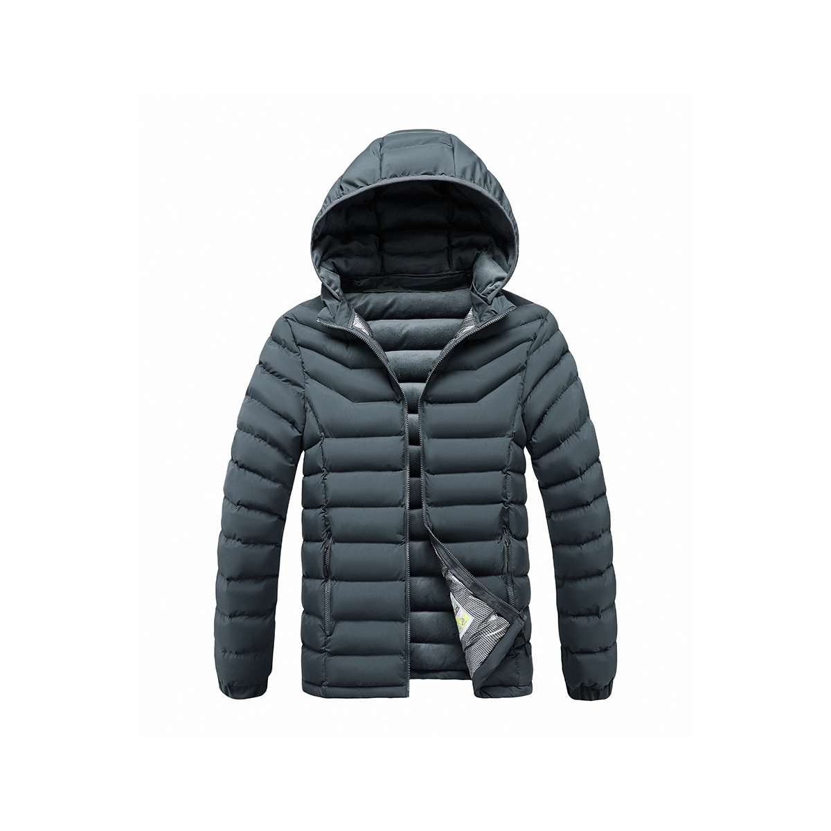 Rib Suit Cotton-padded Coat Men's Graphene Removable Cap Casual Thickened Top Jacket_voghion.com