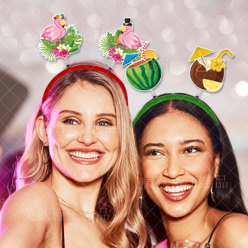 Nueva diadema de decoración de fiesta hawaiana, ambiente de fiesta de verano, suministros de vestir, diadema, accesorios de fotografía divertidos