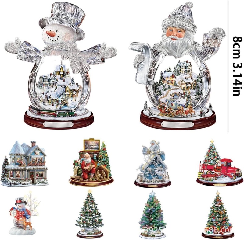 越境新品創意クリスマスツリーサンタクロースアクリル吊り工芸品自動車ストラップ家庭装飾品|undefined