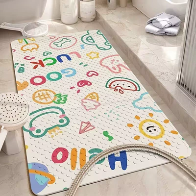 Room Kidsren's Bath Mat Waterproof, Avtomobil döşəmə paspasları - 18-colorful-little-frogs-3565cm-environmentally-friendly-material