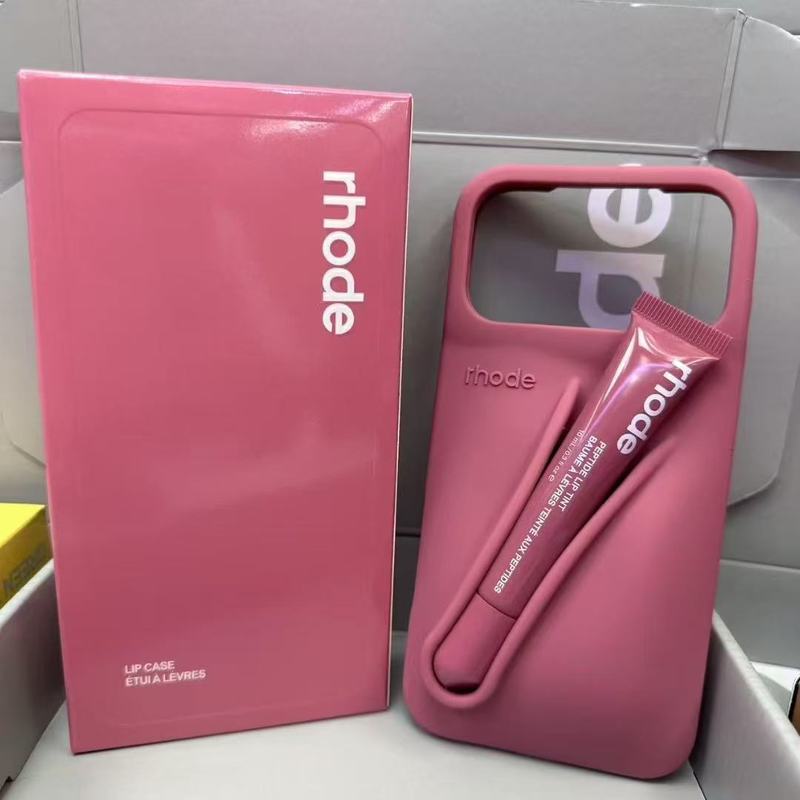 ヘイリーと同じスタイル Apple 17 口紅口紅リップ釉薬シリコーン携帯電話ケースロードクリエイティブポリペプチドリップグロス保護カバー|undefined