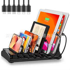 九位安卓五合一充电器站适用苹果三星兼容电源短路保护快充闪充