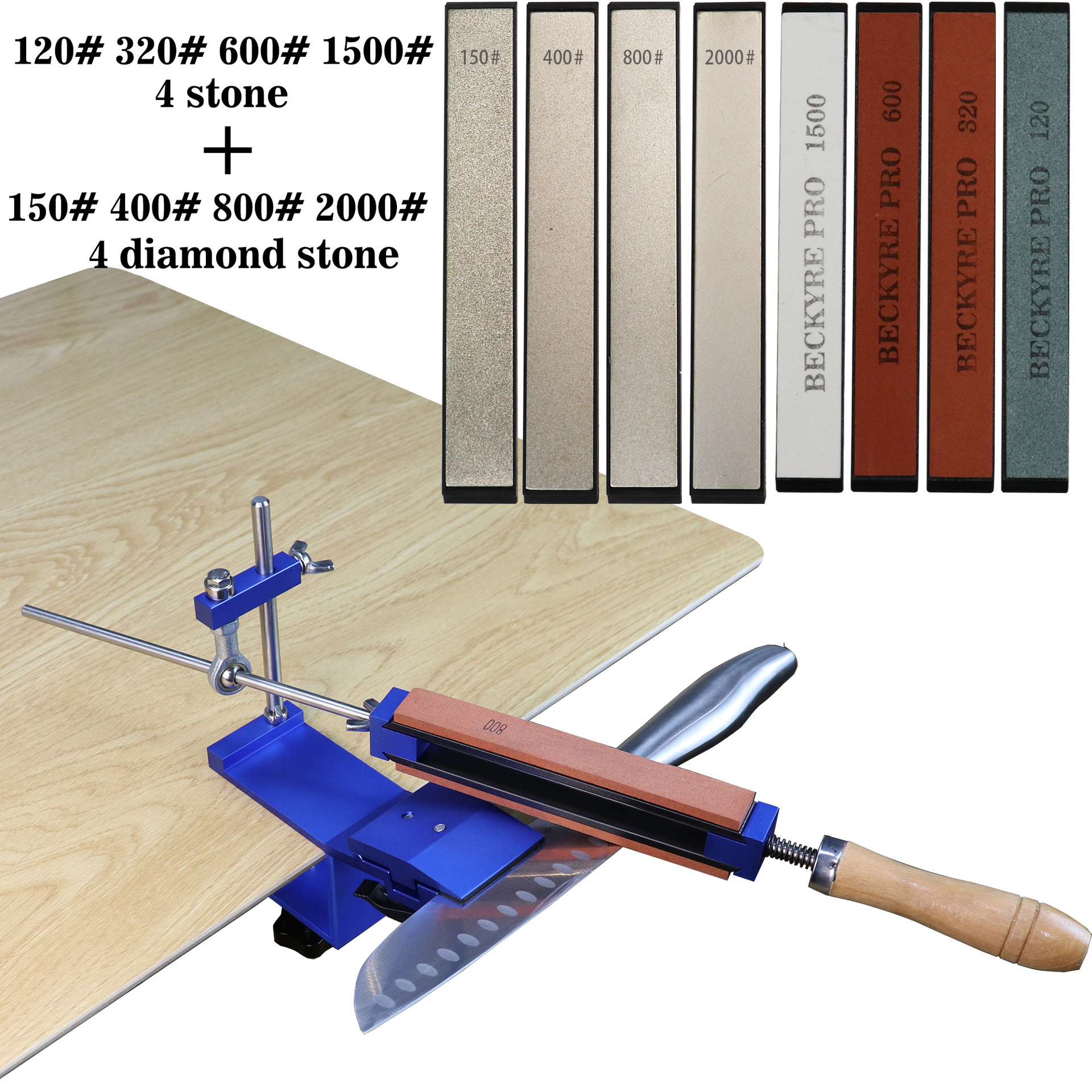연삭 돌 4 개 + 다이아몬드 연삭 돌 4 개