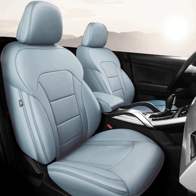Car Seat Cushion Covers, Modelə uyğun (Original) oturacaq örtükləri - haze-blue-standard-edition-five-seats-nappa-leather-full-surround-in-front-and-rear-rows