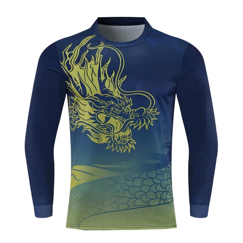 Dragón de secado rápido traje de barco dragón traje de manga larga protección solar dragón barco dragón barco dragón traje de equipo de seda de hielo se puede imprimir nombre del equipo