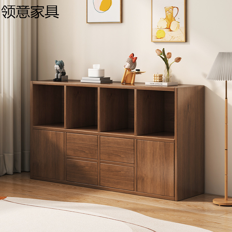 Bookshelf Floor-Standing Storage Rack Storage Cabinet Simple Home Living Room Bedroom Wall-Mounted Kidsren's Grid Cabinet Low Cabinet