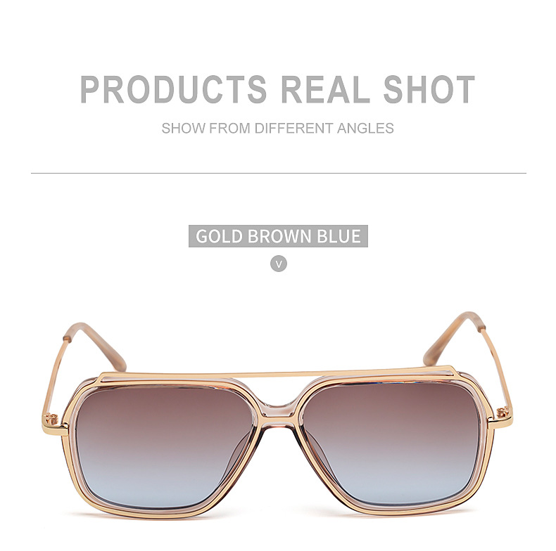 Fashion Wide Frame Metal Sunglasses Wholesale display picture 32