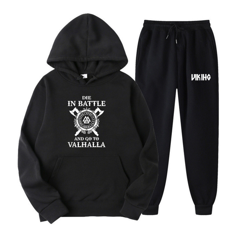Viking Legend Spring Hoodie Men's Hooded Jacket Set Pants Top Youth Hoodie Set Wholesale Viking Legend Spring Hoodie Men's Hooded Jacket Set Pants Top Youth Hoodie Set Wholesale