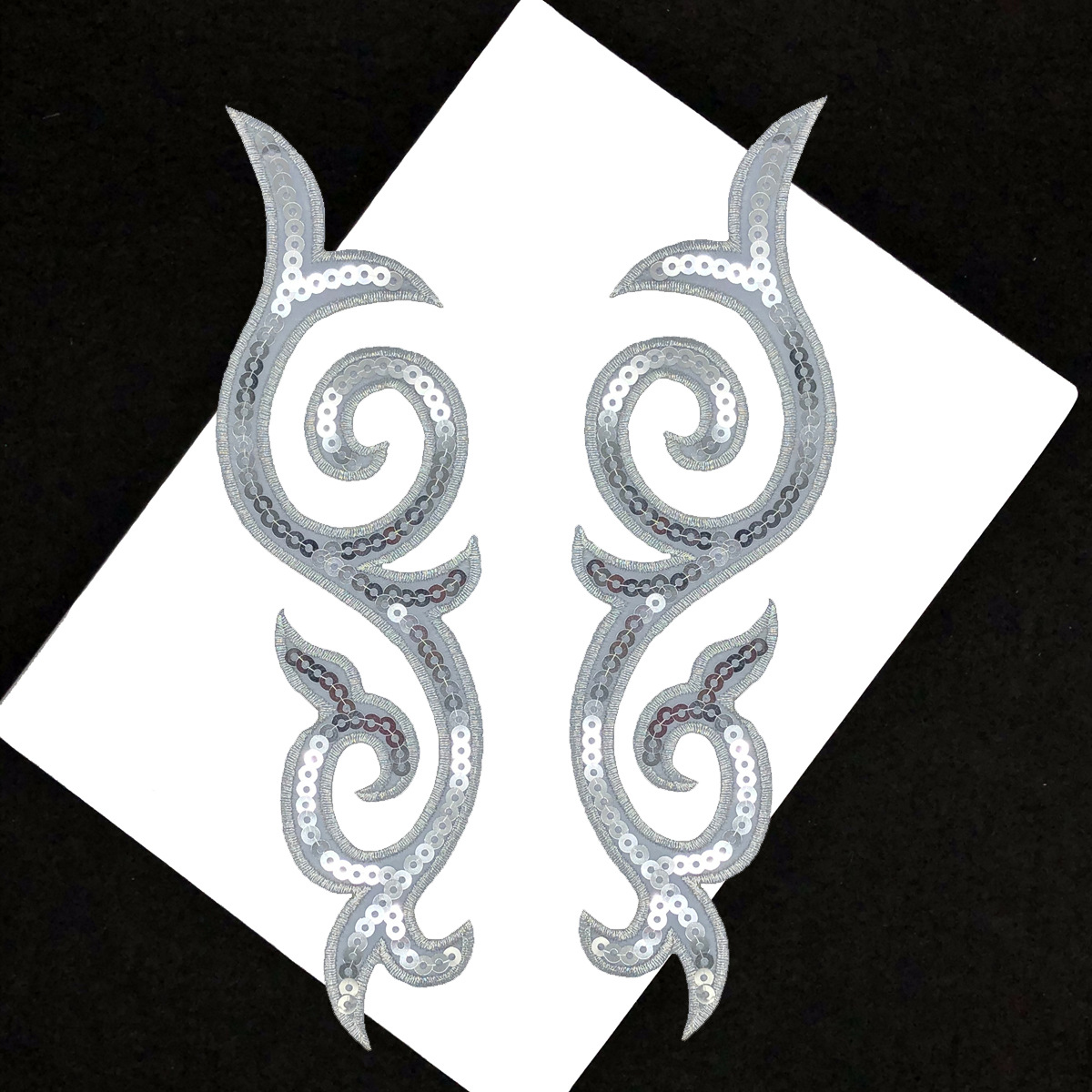 银丝祥云汉服外套装饰绣花贴动漫舞蹈服云纹熨烫布贴辅料现货