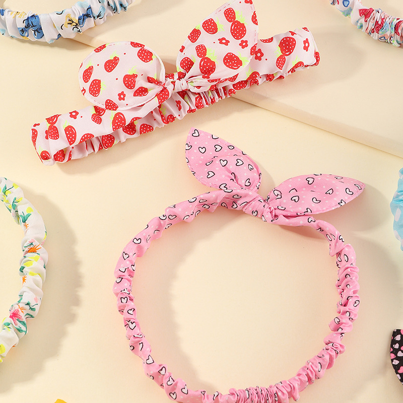 Cute Polka Dots Heart Print Bow Children's Hairband Wholesale Nihaojewelry display picture 5