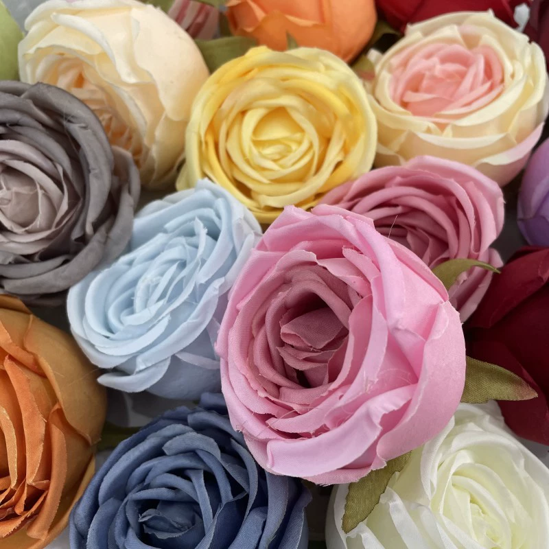  handmade simulation rose head wedding fake rose plant wall DIY rose simulation flower wholesale