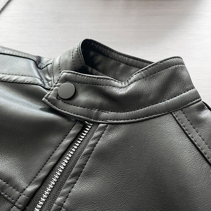 Chaqueta de cuero para niños 2026 nuevo niño primavera y otoño chaqueta de cuero bebé otoño chaqueta de cremallera de goma image 3