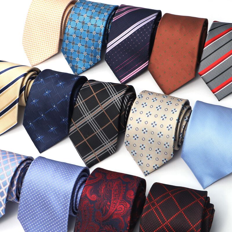 Men's 8cm Business Professional Striped Tie Custom Handmade Polyester Tie Men's Tie Manufacturer in Shengzhou