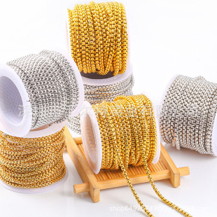 Stainless steel square pearl box chain color vacuum gold necklace bracelet jewelry chain diy large spot