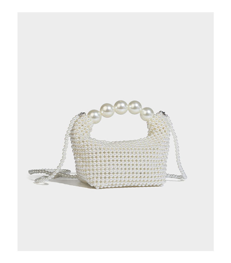 Perlina in stile francese Ins con design cavo, dolce ragazza versatile perla tenuta in mano, croce diagonale a spalla singola intrecciata a mano_voghion.com