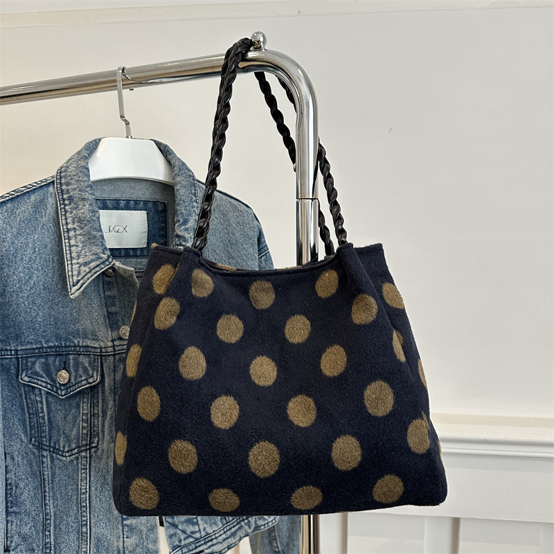 Casual relajado gran capacidad bolso de lana para mujeres 2024 nuevo otoño invierno viaje mochila bolso de mano bolsa de mano