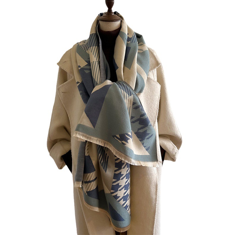 Bufanda de mil pájaros de nuevo color para otoño e invierno para mujer, chal de borlas de alta gama, combinado con una bufanda cálida y esponjosa_voghion.com