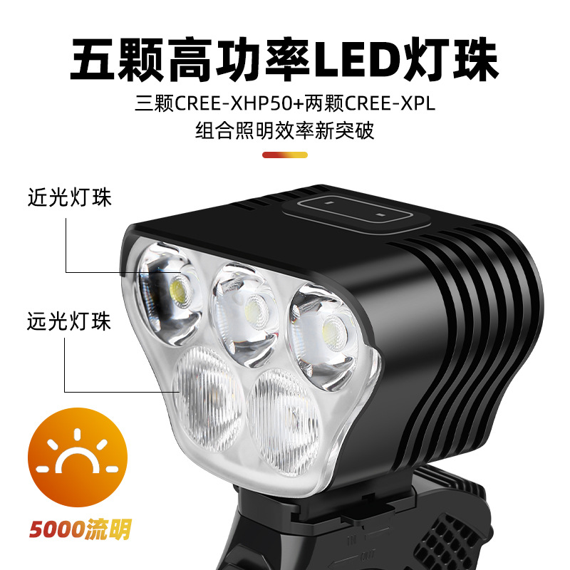 YUUISD Amazon nueva bicicleta eléctrica luz de carga USB Super brillante impermeable scooter Riding faro