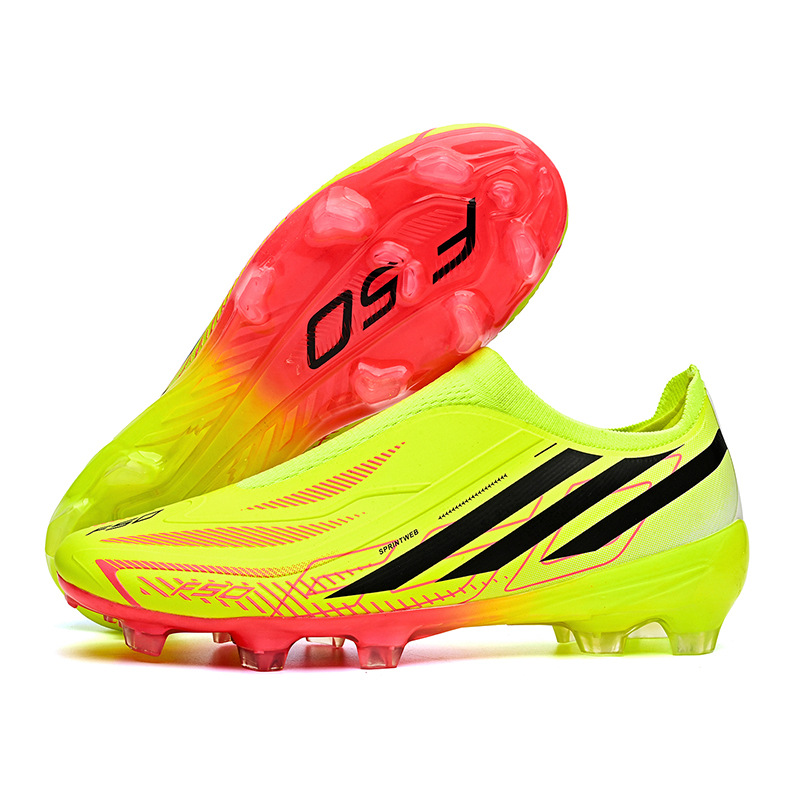 Zapatillas de Fútbol Sin Cordones F50 Suela de TPU y Tejido Amortiguación para Césped Natural y Artificial