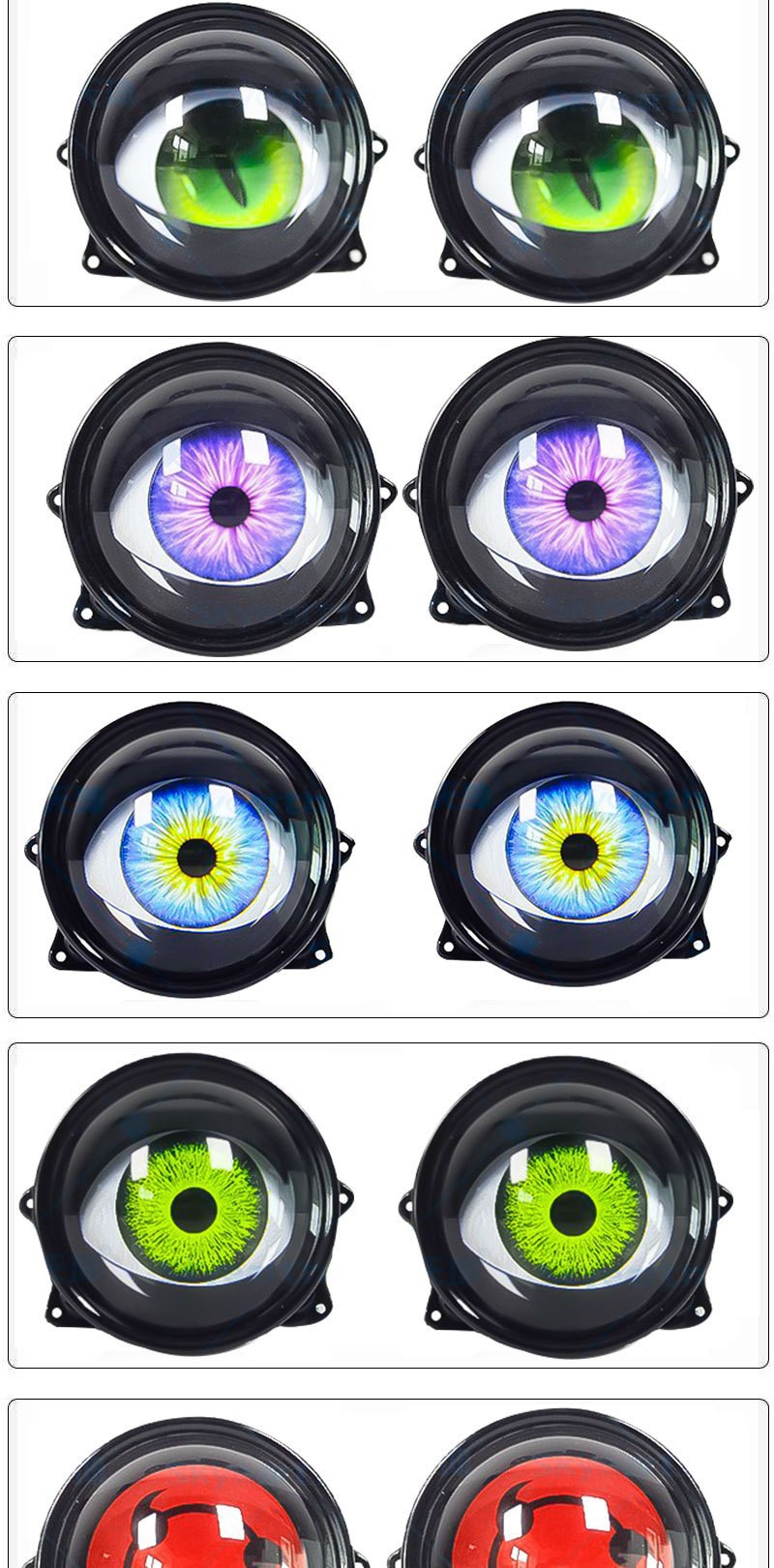 Devil's Eye LED Dynamic Car Lens Headlight Ambient Light Modified Universal Car and Motorcycle Lens Headlight
