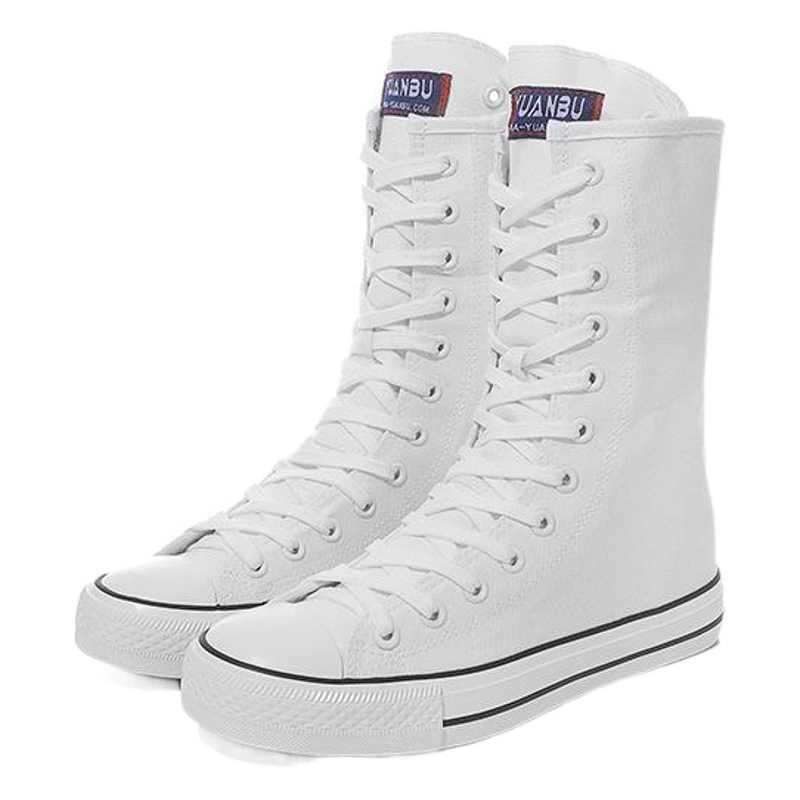 2022 новая парусиновая обувь со шнуровкой и боковой молнией со средним стволом, повседневная обувь, повседневная женская обувь с высоким берцем, корейский тренд