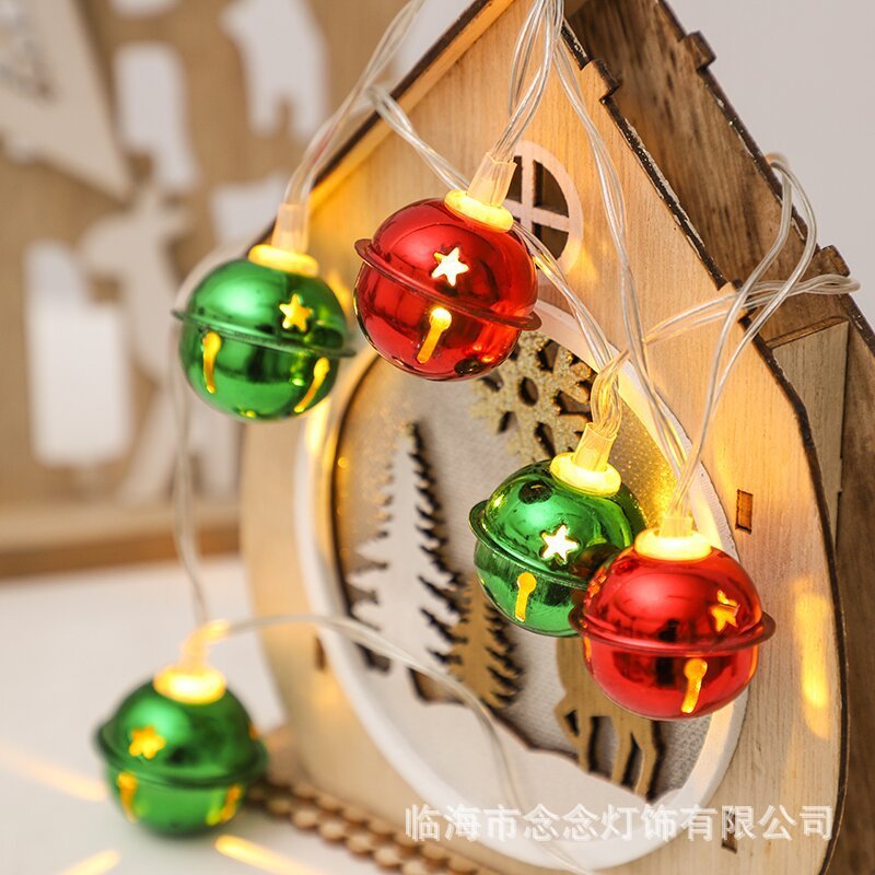国境を越えた新しい太陽エネルギー鉄芸クリスマスベルLEDカラーランプ小夜灯クリスマスシーン装飾小夜灯|undefined