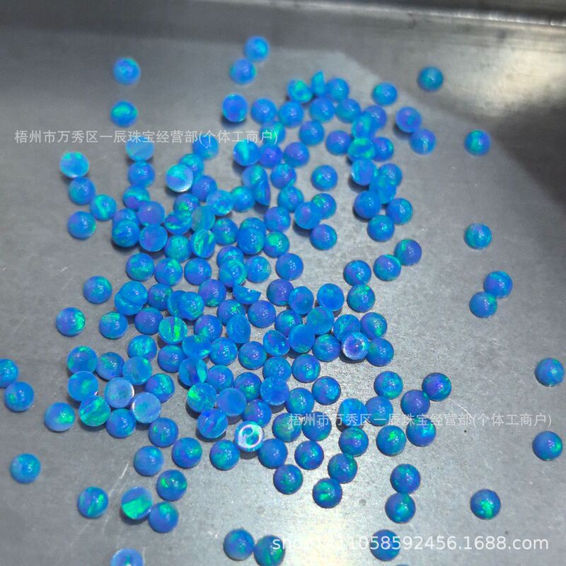 Op05 Blue Op06 Light Blue Opal Round Flat Plain Surface Synthetic Opal Loose Stone Op05 Blue Op06 Light Blue Opal Round Flat Plain Surface Synthetic Opal Loose Stone