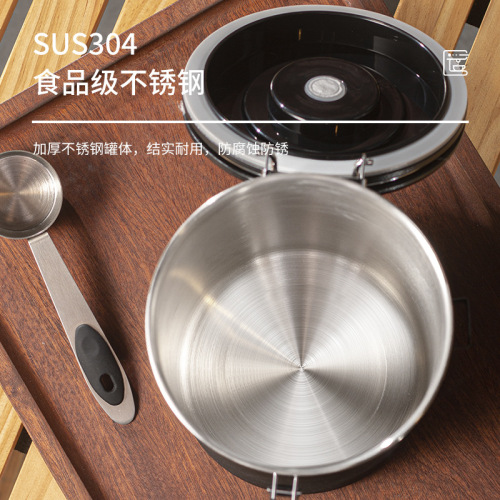 304 stainless steel ventable sealed jar kitchen vacuum storage jar coffee bean sealed jar tea jar fresh-keeping box