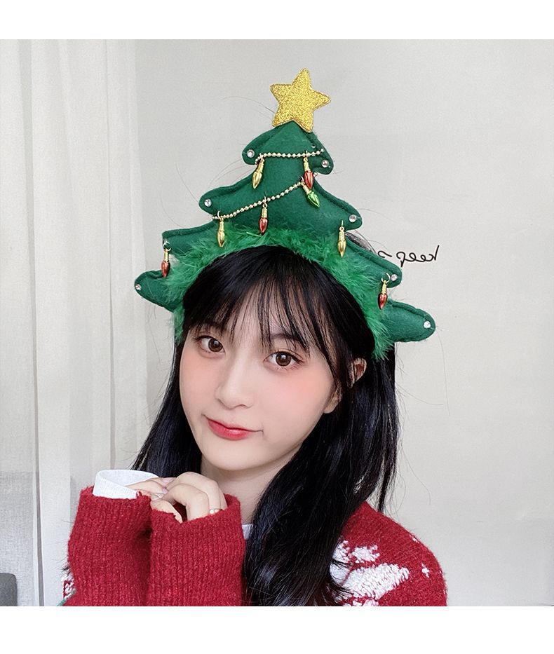 Cute Christmas Christmas Tree Cloth Hair Band display picture 2