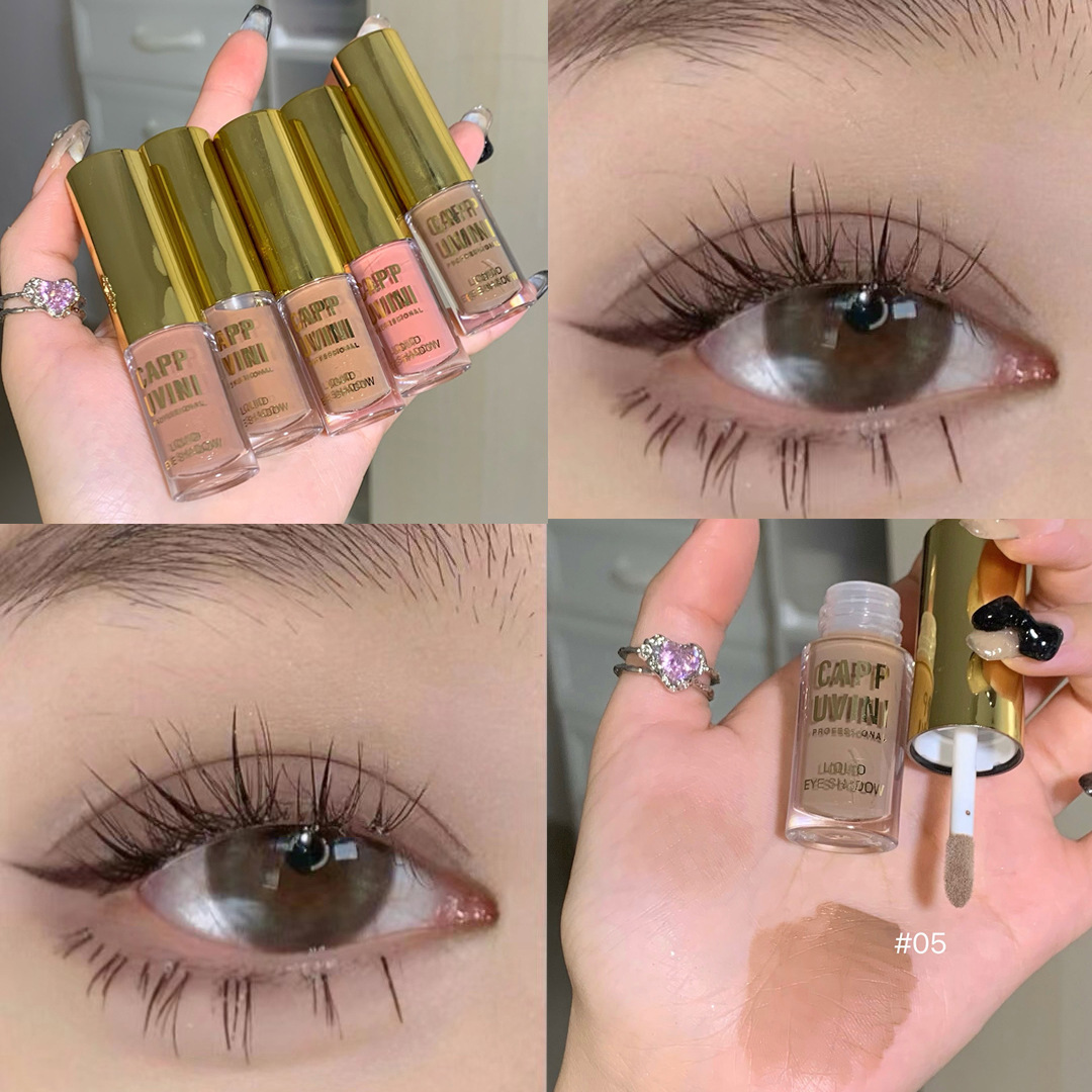 Cappuvini Sombra de ojos líquida de niebla monocromática Cosméticos de maquillaje Maquillaje mate Sombra de ojos líquida de alto brillo