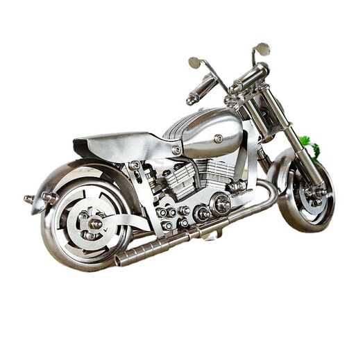 New stainless steel handmade rolling textured motorcycle model ornaments as gifts for children SMG motorcycles