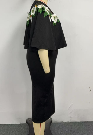 Cross-border Middle Eastern Arab Dubai Embroidered Appliqué Plus Size Dress Muslim Party Evening Gown_ecoleips.com