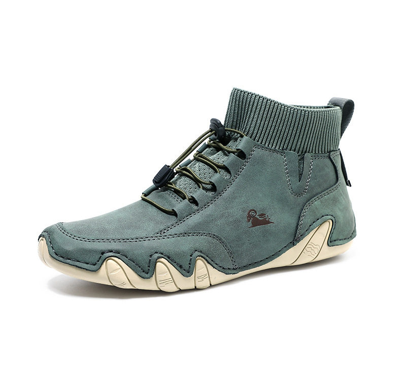Bốt Martin cổ cao unisex dáng thể thao, đế bằng, mũi tròn — C8005 kaki, C8005 màu xám, C8005 màu đen, C8005M kaki lót nhung chi tiết 40