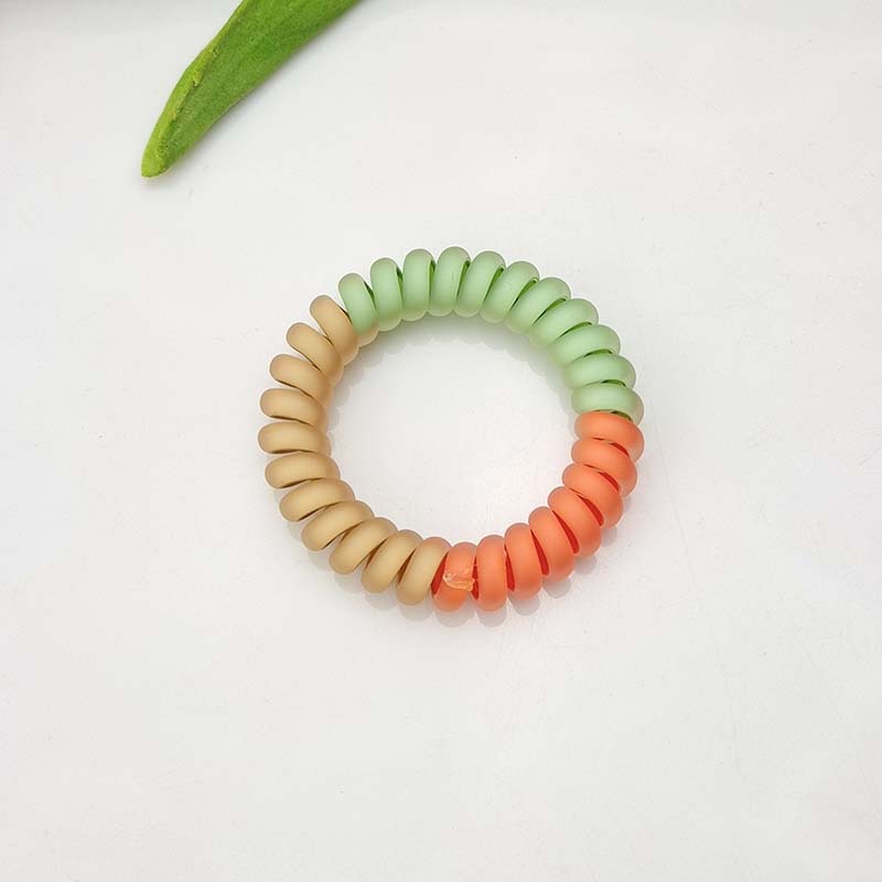Silk screen three color matte phone cord - green orange khaki
