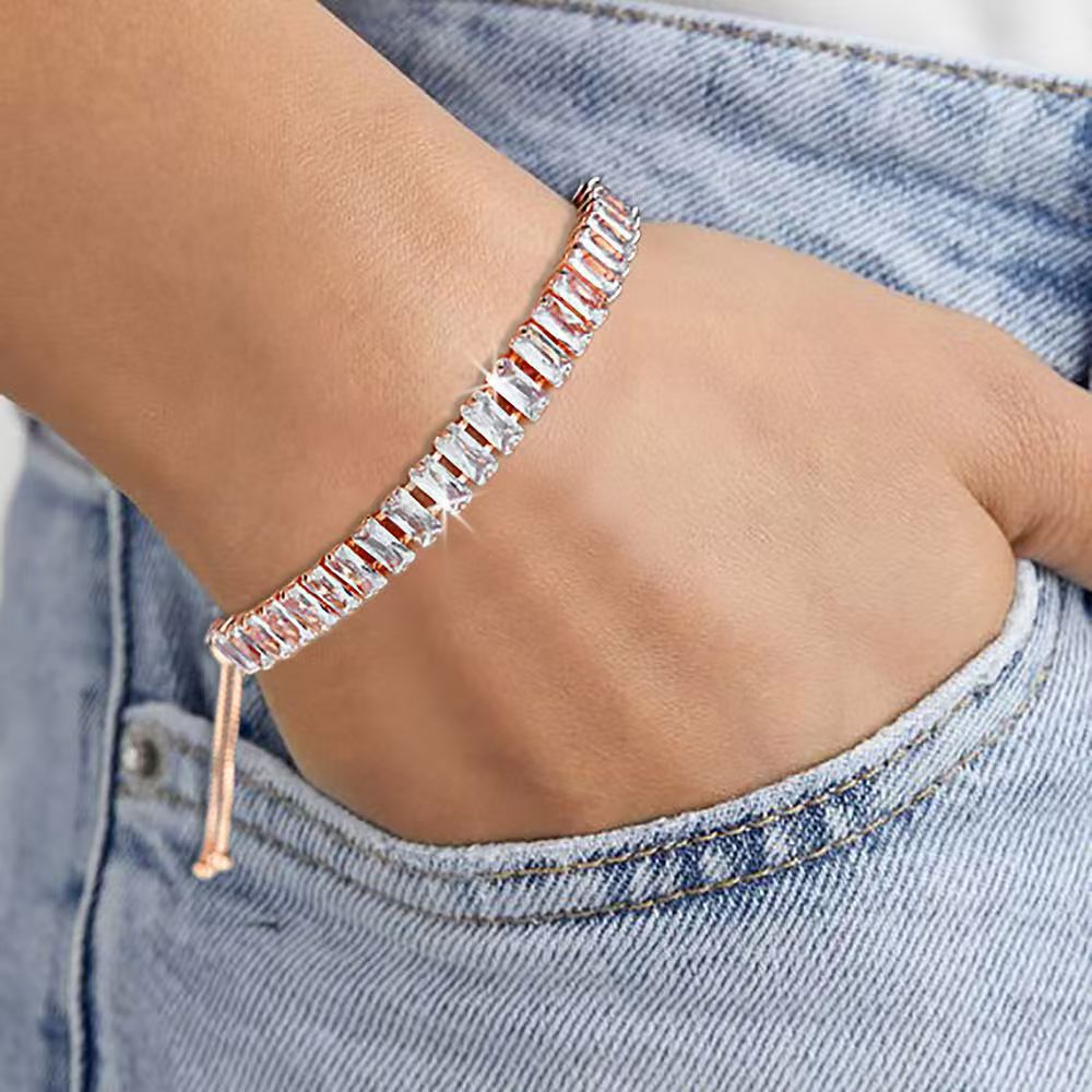 rectangular small universal bracelet with zircon