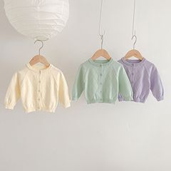 ins autumn and summer baby knitted cardigan baby girl cotton air conditioning cardigan foreign style versatile rhombus jacket top