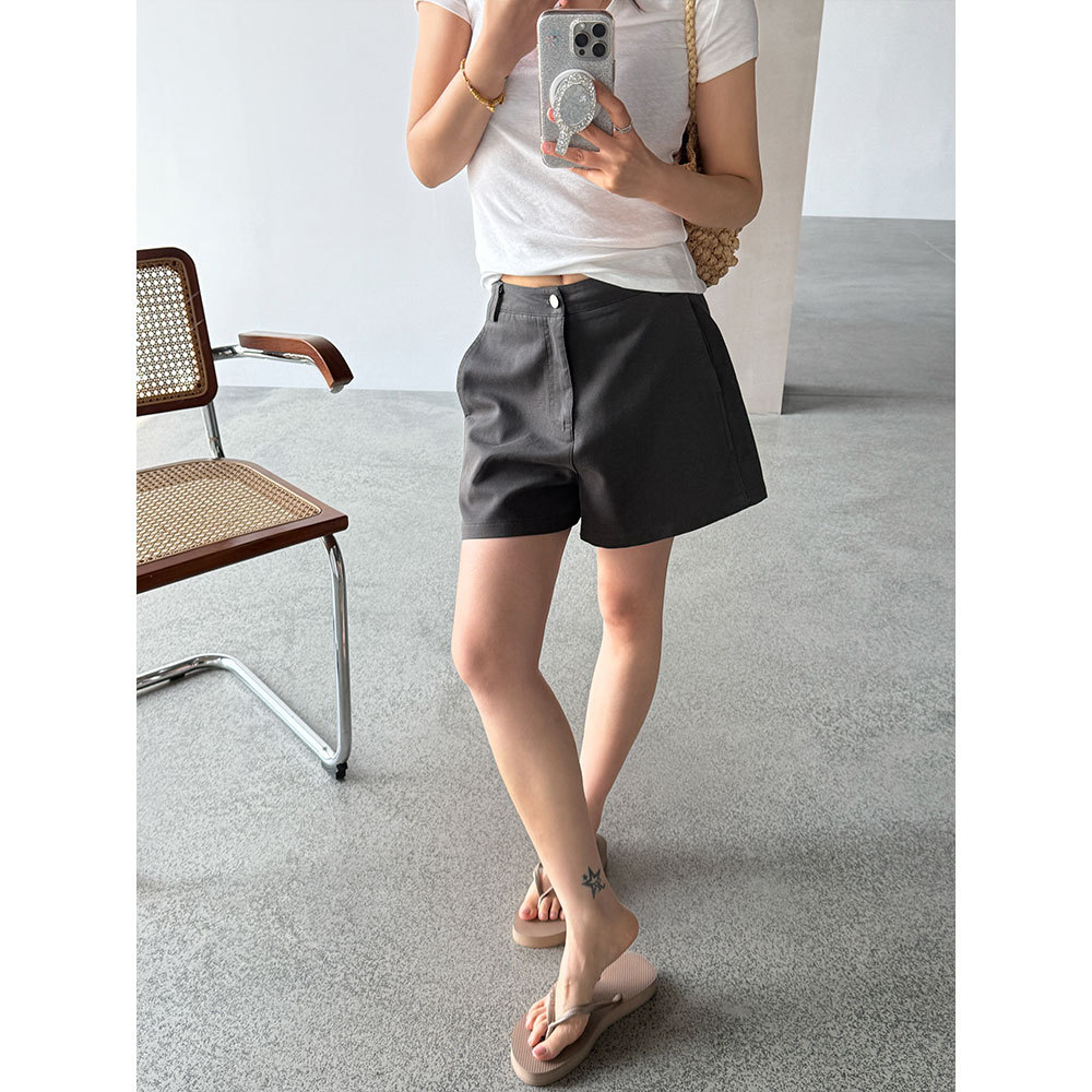【王琪芝】高腰西装直筒阔腿裤女春夏修身气质休闲百搭短裤WQ216