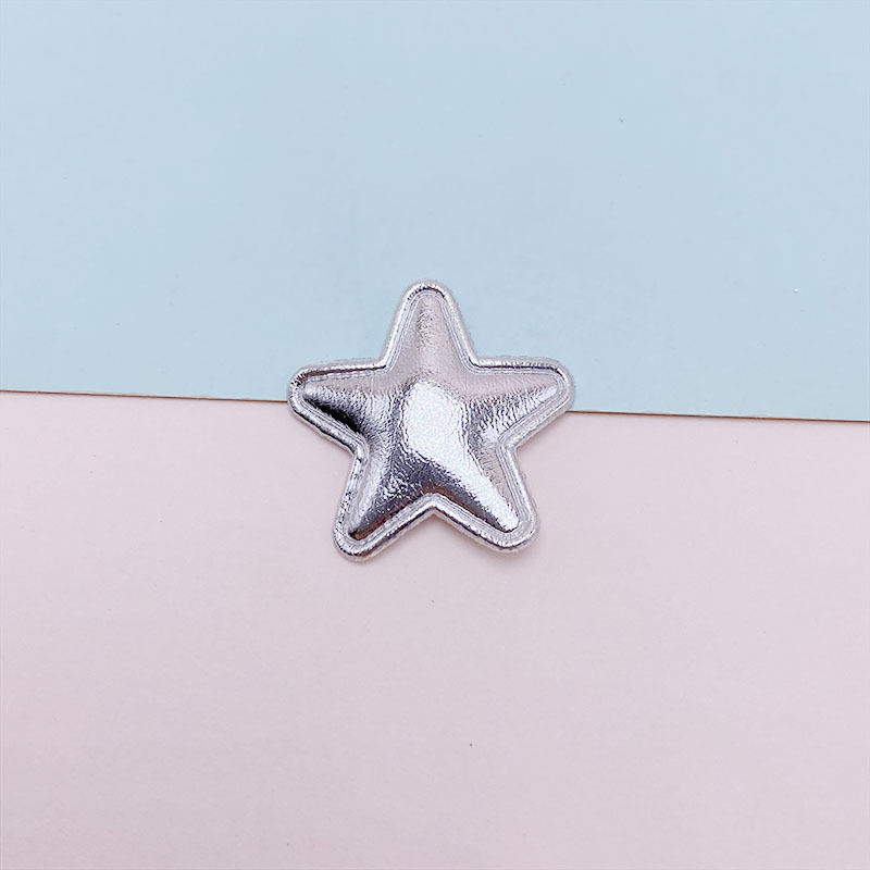Accesorios de la joyería de bricolaje tela 2,5 cm PU estrella de cinco puntas horquilla para niños tocado bolsa papelería Decoración Accesorios estrella
