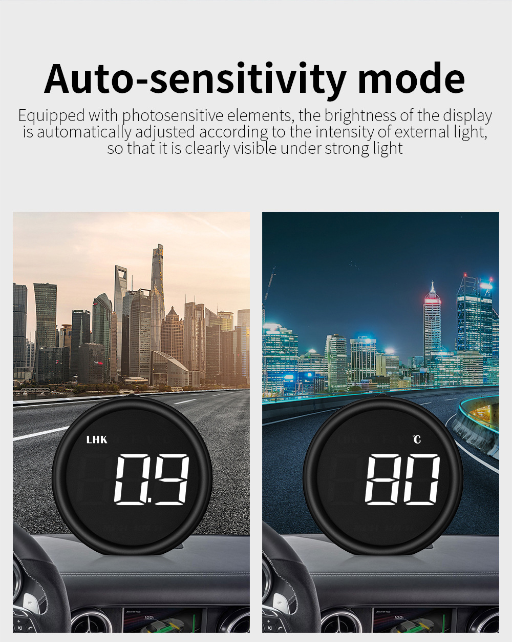 Cross-border car HUD head-up display, car OBD speed, water temperature, fuel consumption portable high-definition display B1