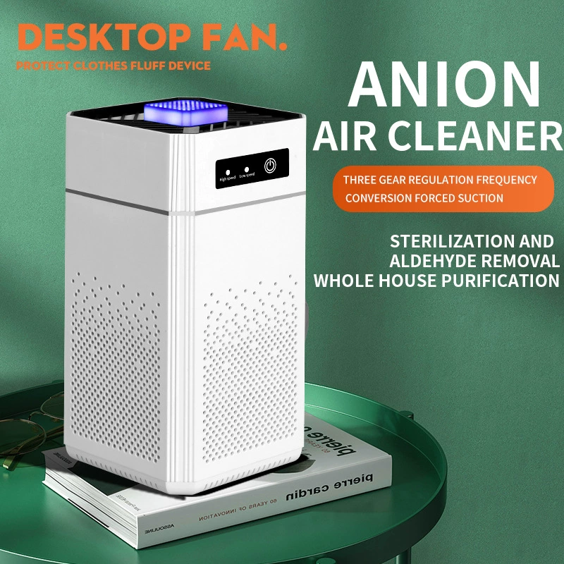 Air purifier TC-015, compact home filter with HEPA & activated carbon, anion sterilization