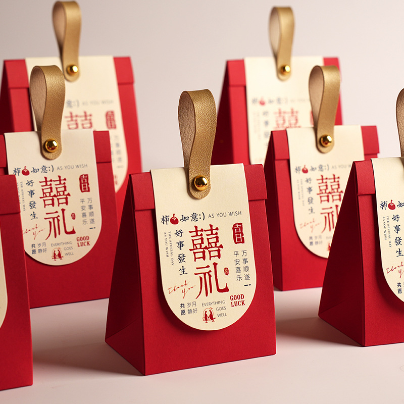 結婚喜糖盒批發中式婚禮手提糖盒寶寶滿月回禮盒子婚慶訂婚禮盒