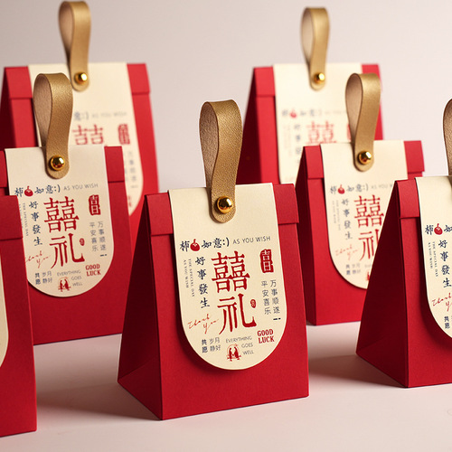 Wedding candy box wholesale wedding candy box Chinese style portable wedding candy box wedding candy bag souvenir candy box packaging