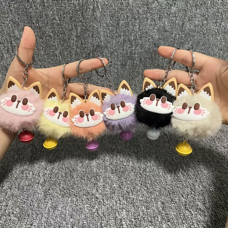 新しい模造レッキスウサギの毛皮のかわいいぬいぐるみ招き猫ベル新年ぬいぐるみペンダントバッグ多用途ギフト卸売|undefined