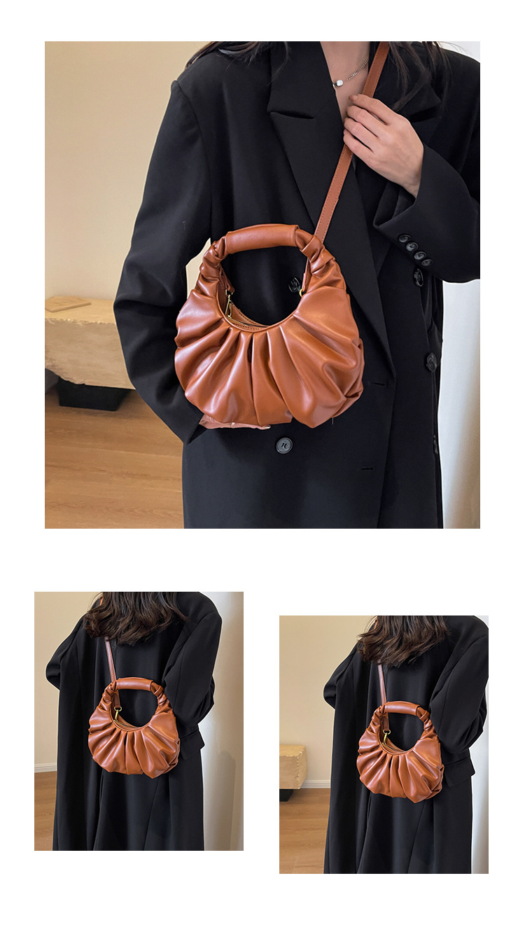 Cloud pleated for women in 2024, new underarm bag, single shoulder crossbody, niche texture, versatile, Korean version_voghion.com