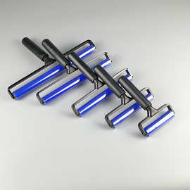 硅胶滚轮 矽胶除尘粘尘滚轮胶辊滚筒手机贴膜压屏黑色塑料柄包邮