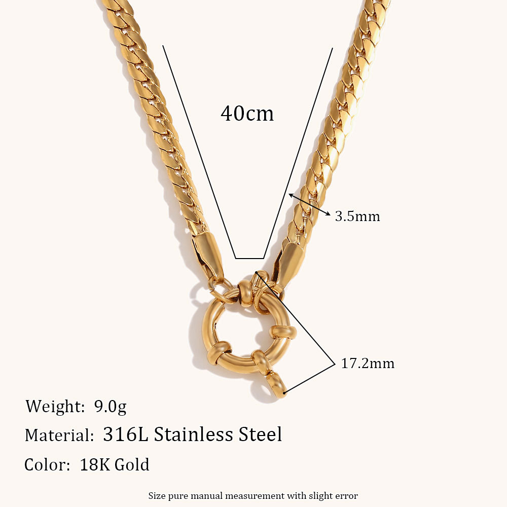 316L Stainless Steel  18K Gold Plated Simple Style Geometric Necklace display picture 4