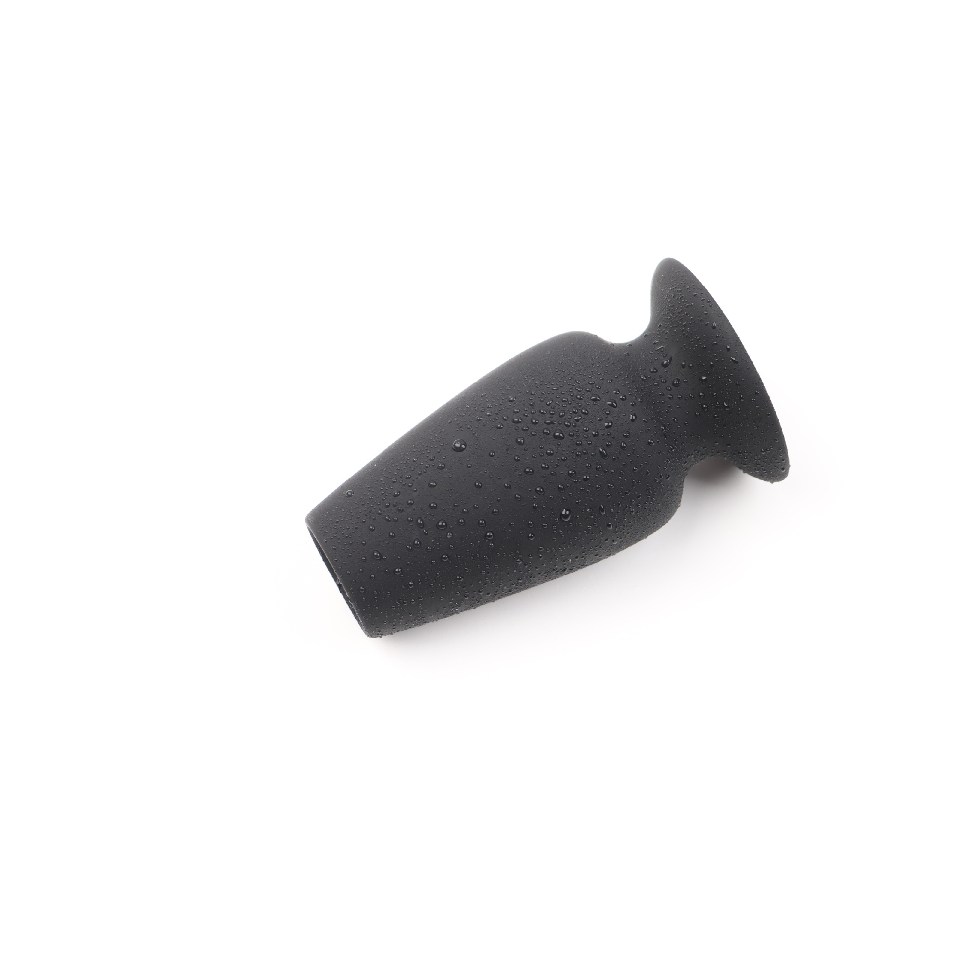Hollow Anal Plug, Small Silicone Training Plug, Black — detail image 8