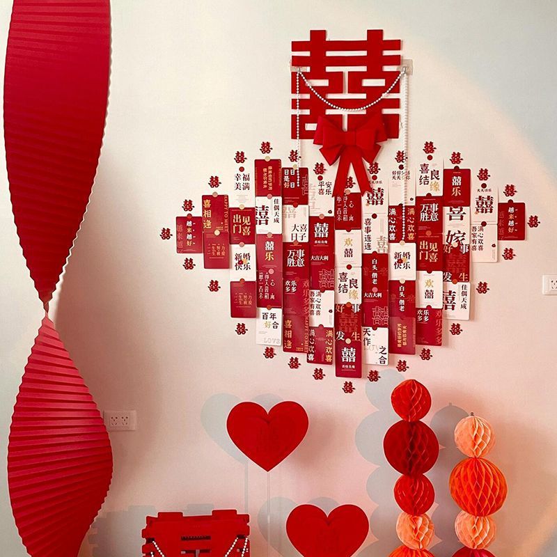 结婚明信片装饰婚房布置墙面装饰卡片主卧年轻人拍照区一整套布置|undefined